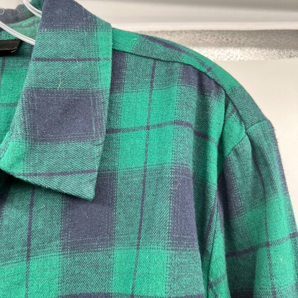 Sugarlips Womens Plaid Button Down Top Long Sleeve Green/Blue Size XS - Picture 4 of 9